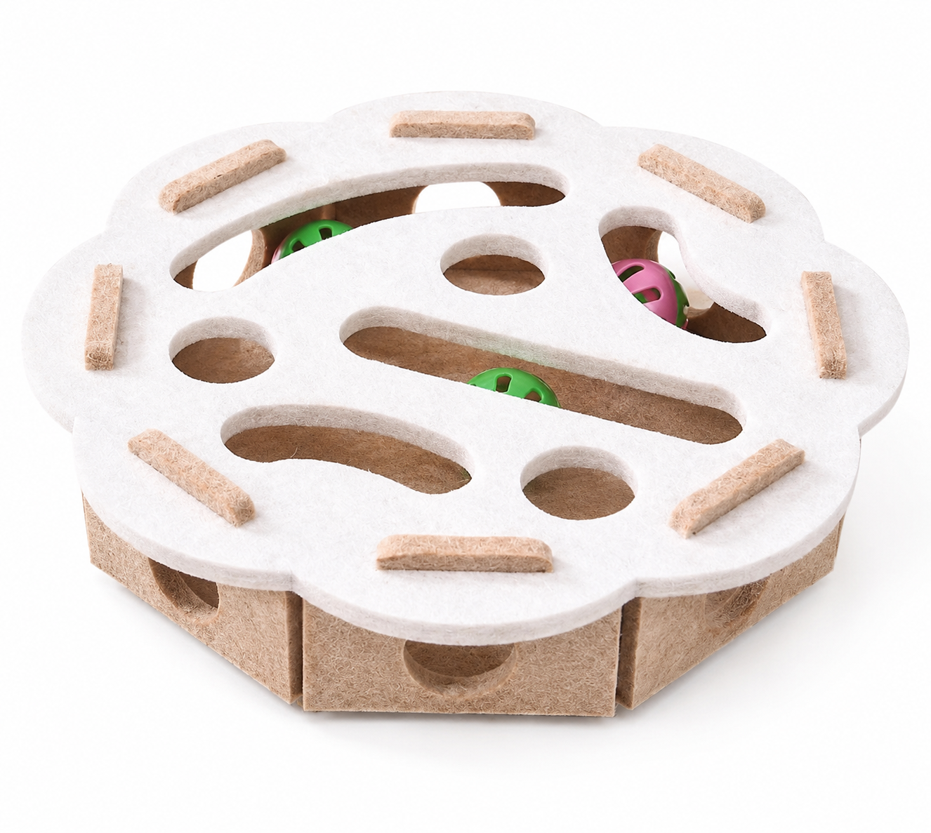Brinquedo Puzzle Redondo de Feltro para Gatos