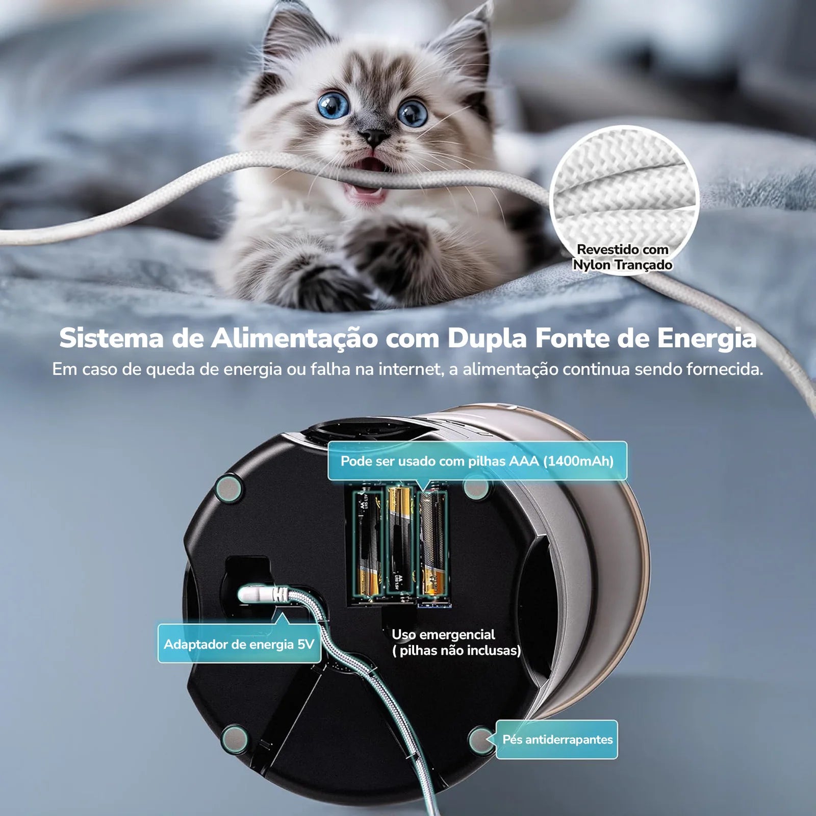 Comedouro Inteligente com Controle pelo Celular - peças desmontadas