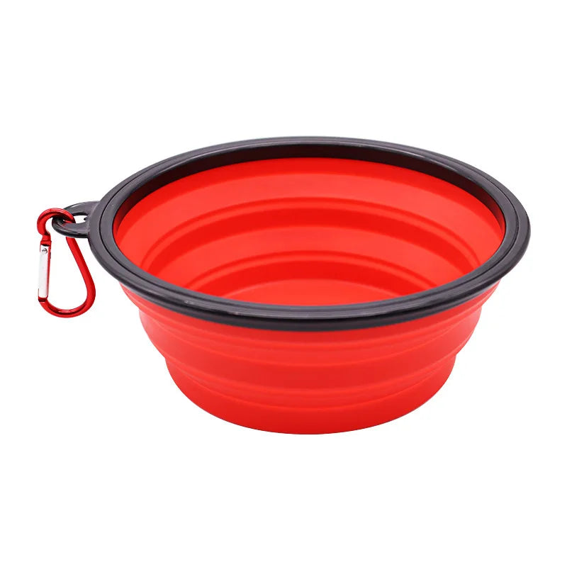Comedouro Portátil Dobrável de Silicone 2 em 1
