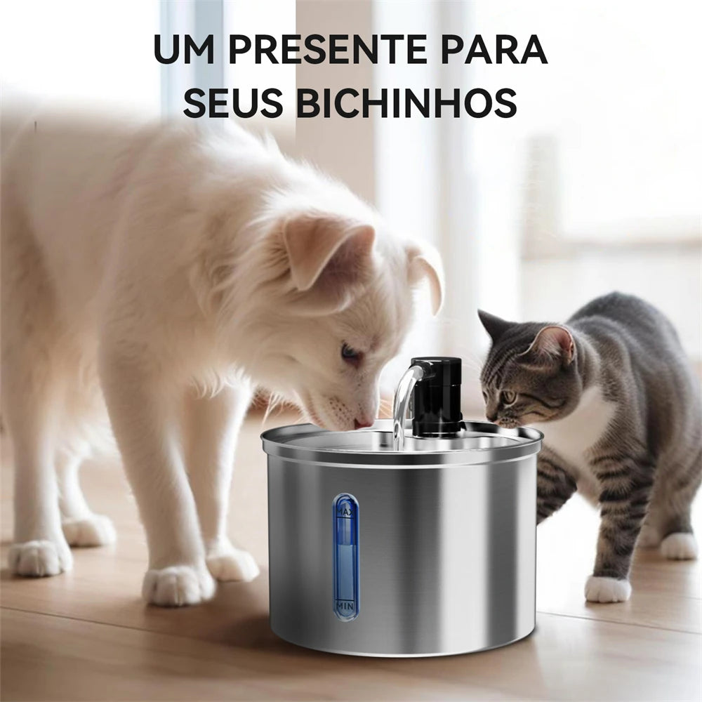 Fonte Bebedouro Inox 3L para Pets - capacidade 3 litros
