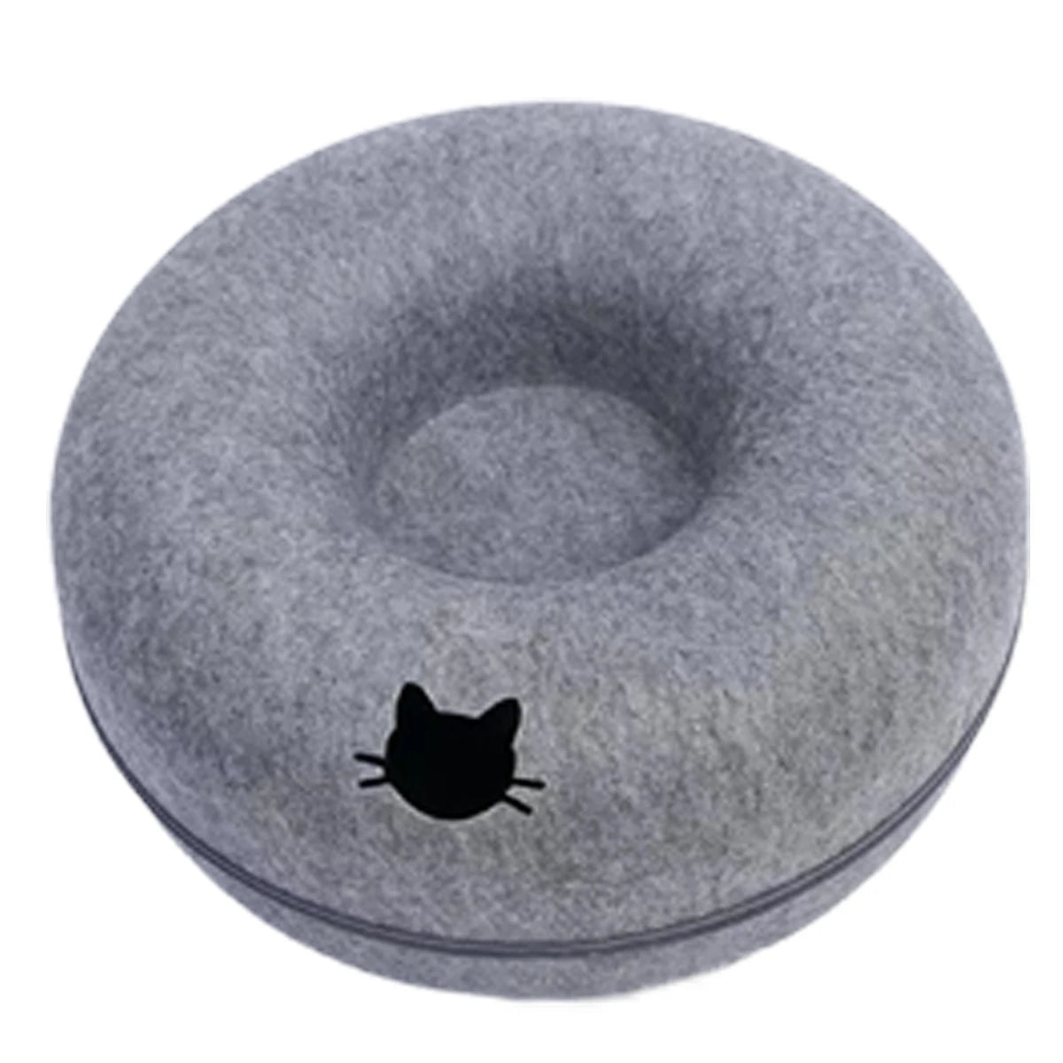 Cama Túnel Donut em Feltro para Gatos