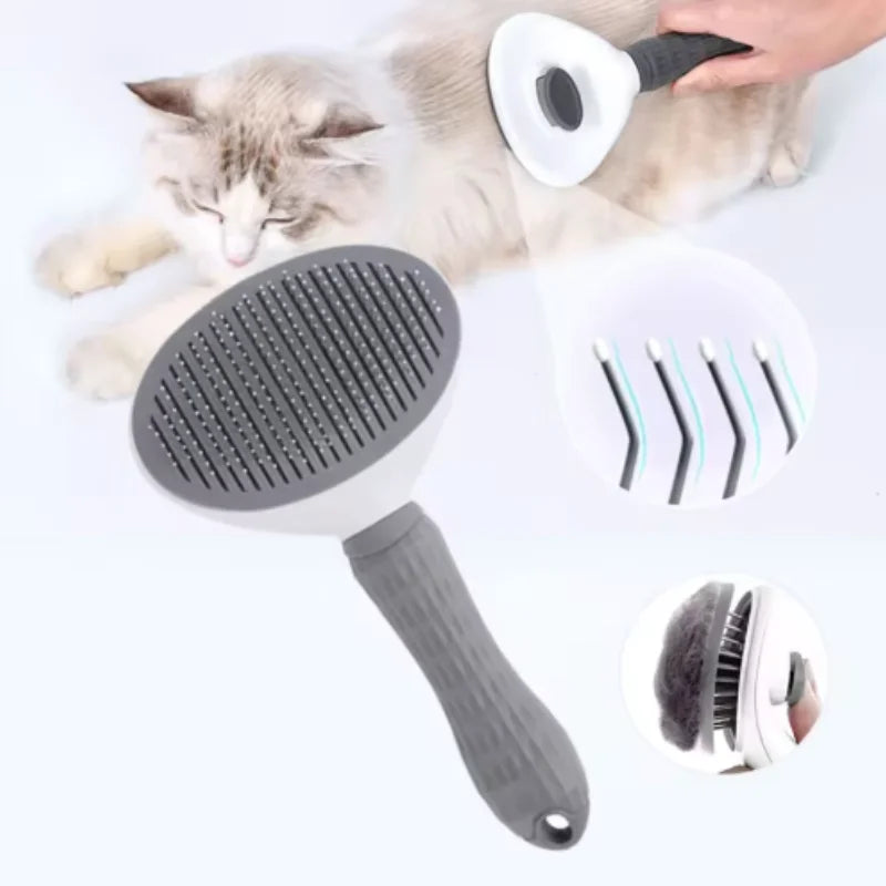 Escova Auto Limpante para Pets - detalhe do cabo