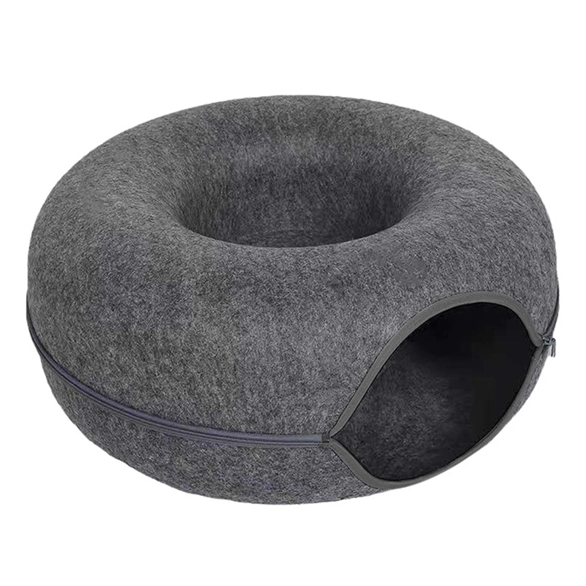 Cama Túnel Donut em Feltro para Gatos