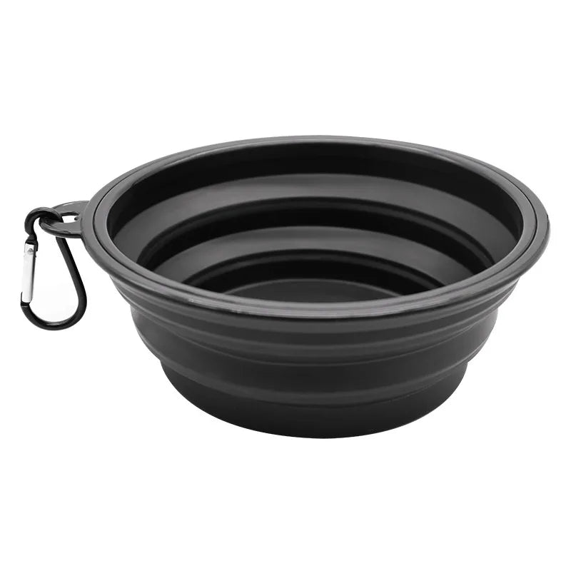 Comedouro Portátil Dobrável de Silicone 2 em 1