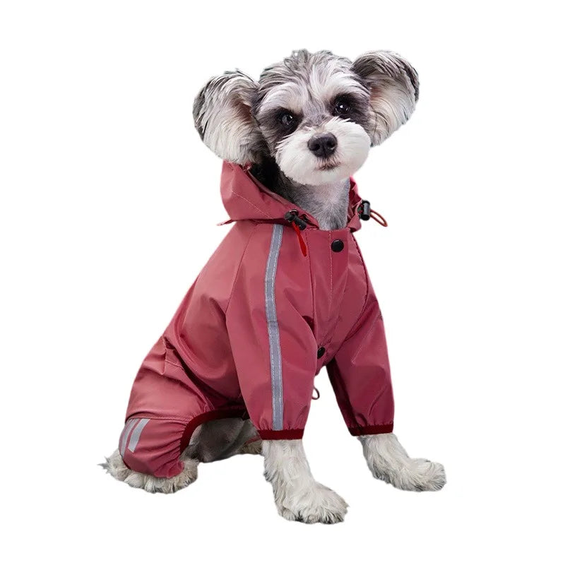 Capa de Chuva Refletiva para Pets - capuz protetor