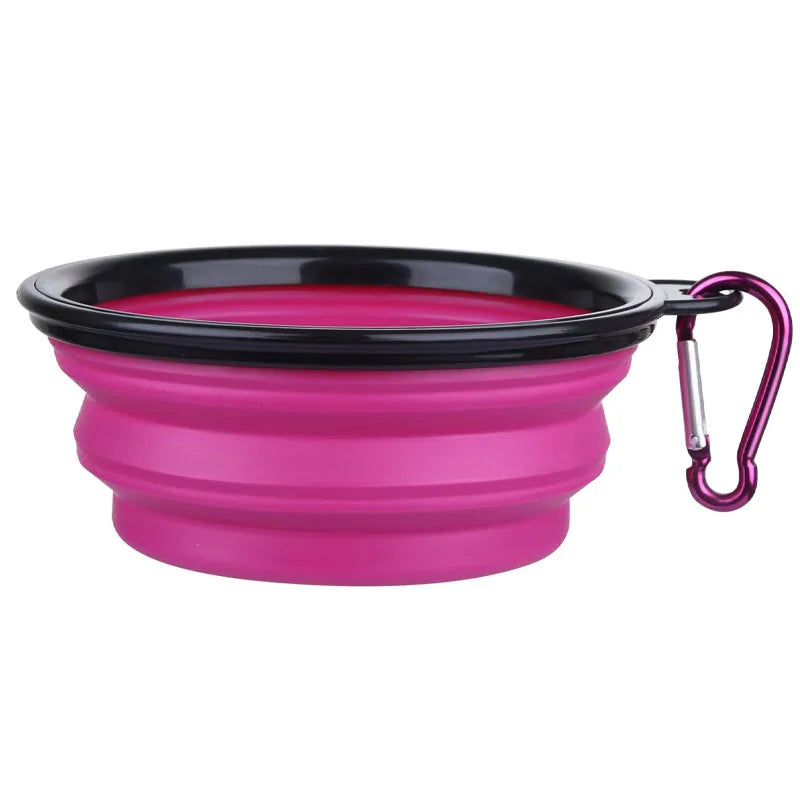 Comedouro Portátil Dobrável de Silicone 2 em 1