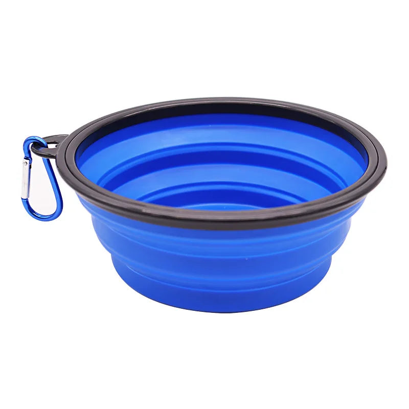 Comedouro Portátil Dobrável de Silicone 2 em 1