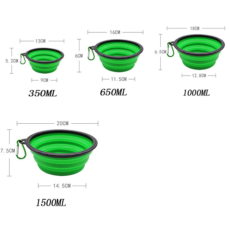 Comedouro Portátil Dobrável de Silicone 2 em 1