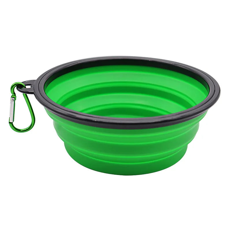 Comedouro Portátil Dobrável de Silicone 2 em 1