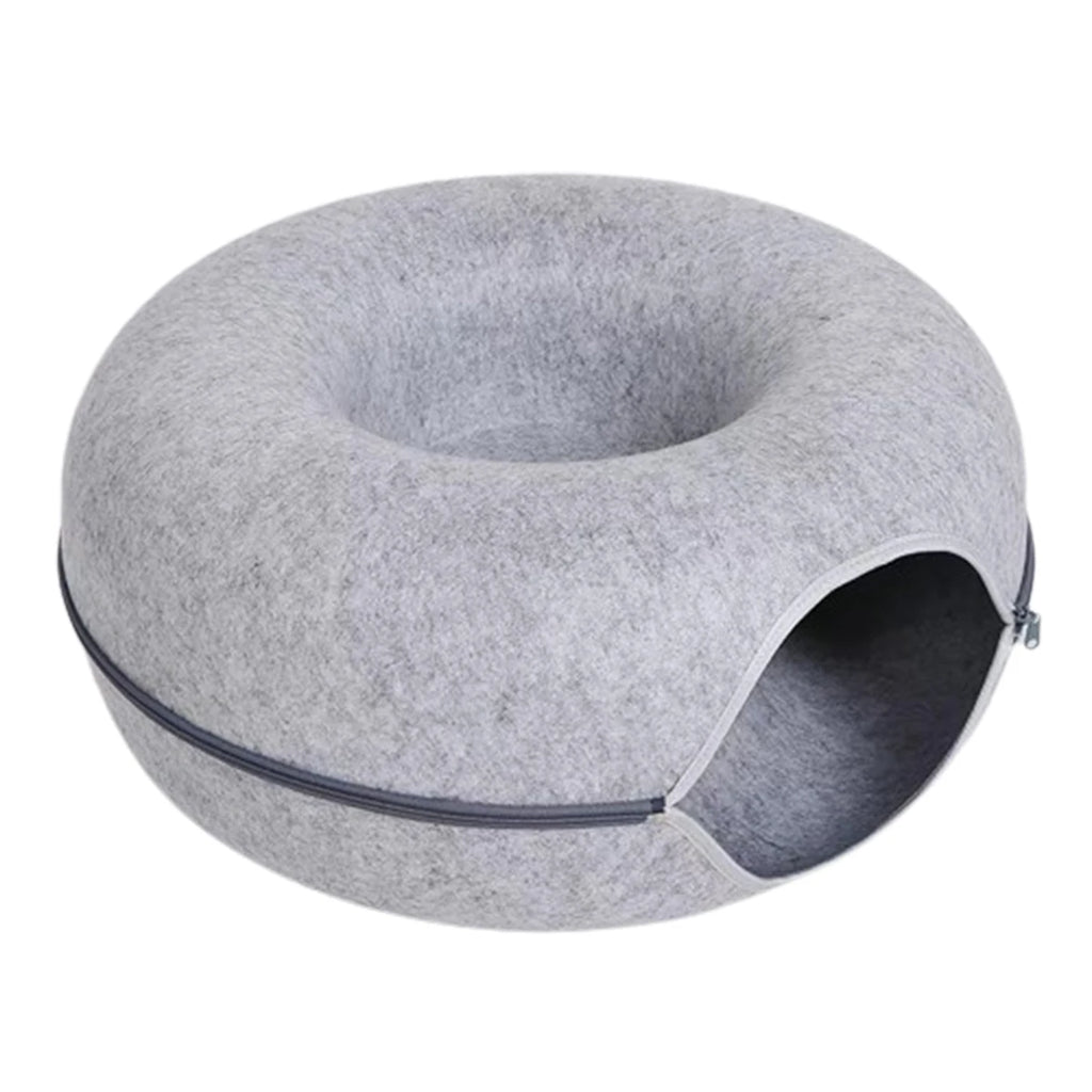 Cama Túnel Donut em Feltro para Gatos