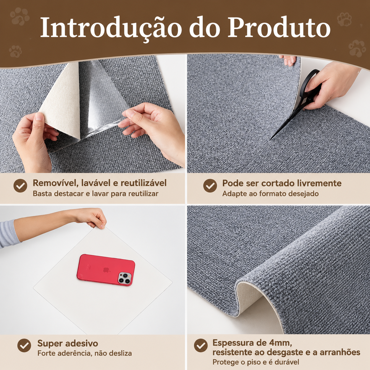 Tapete Arranhador Auto-Adesivo para Gatos