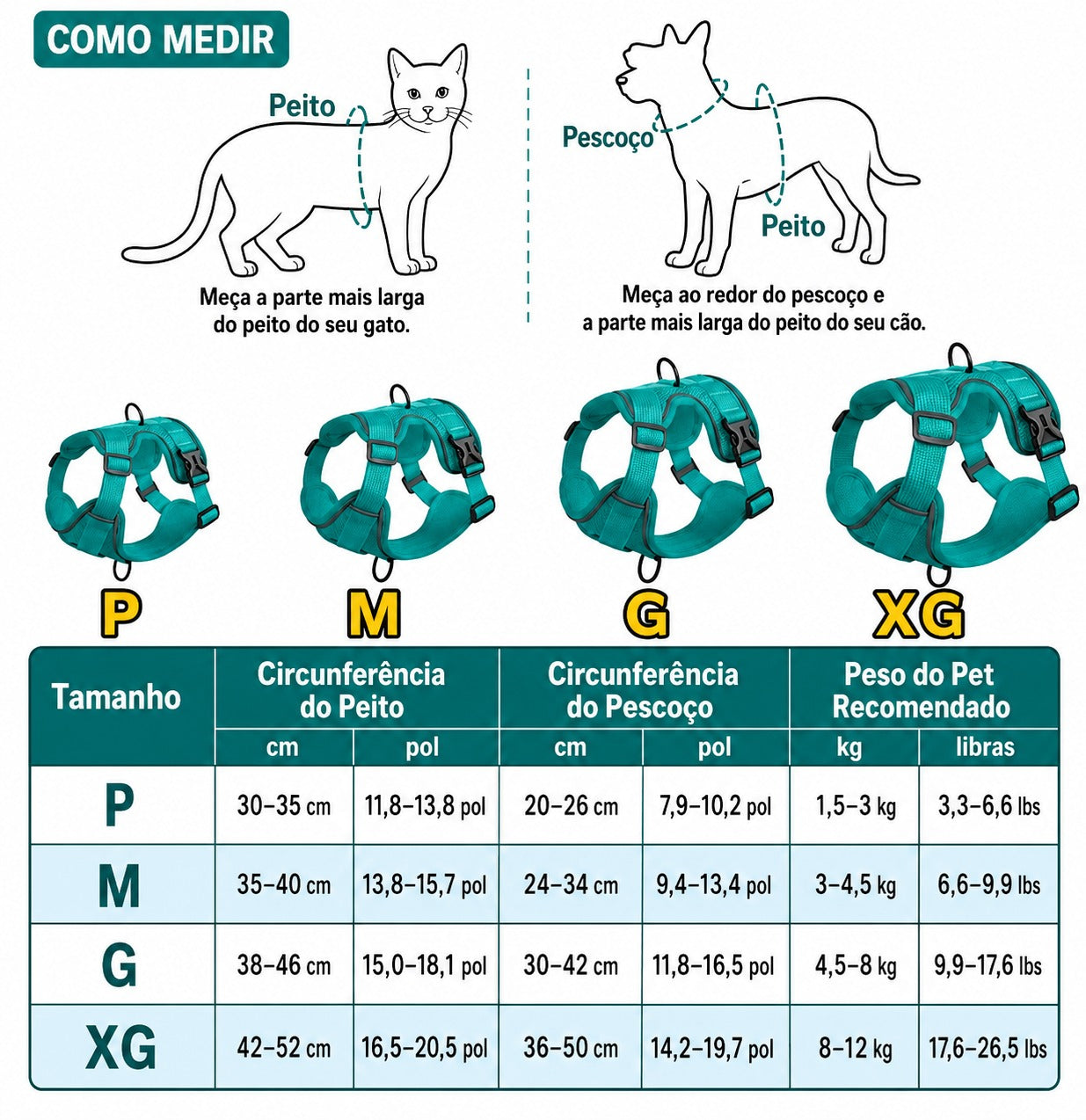 Conjunto Peitoral e Guia para Cachorros
