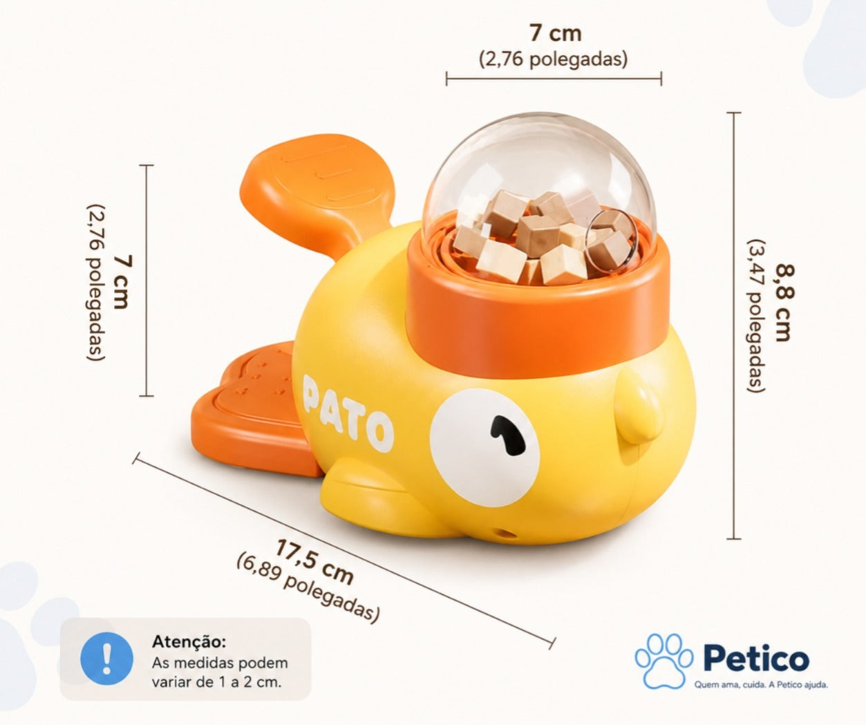 Comedouro Lento Formato Pato para Pets