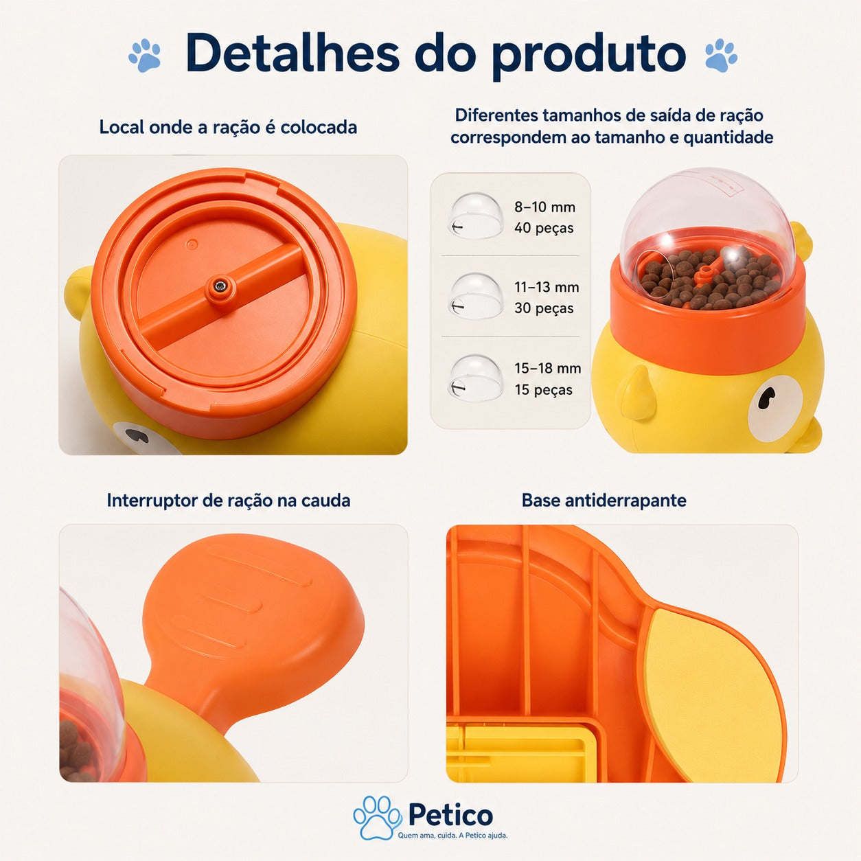 Comedouro Lento Formato Pato para Pets