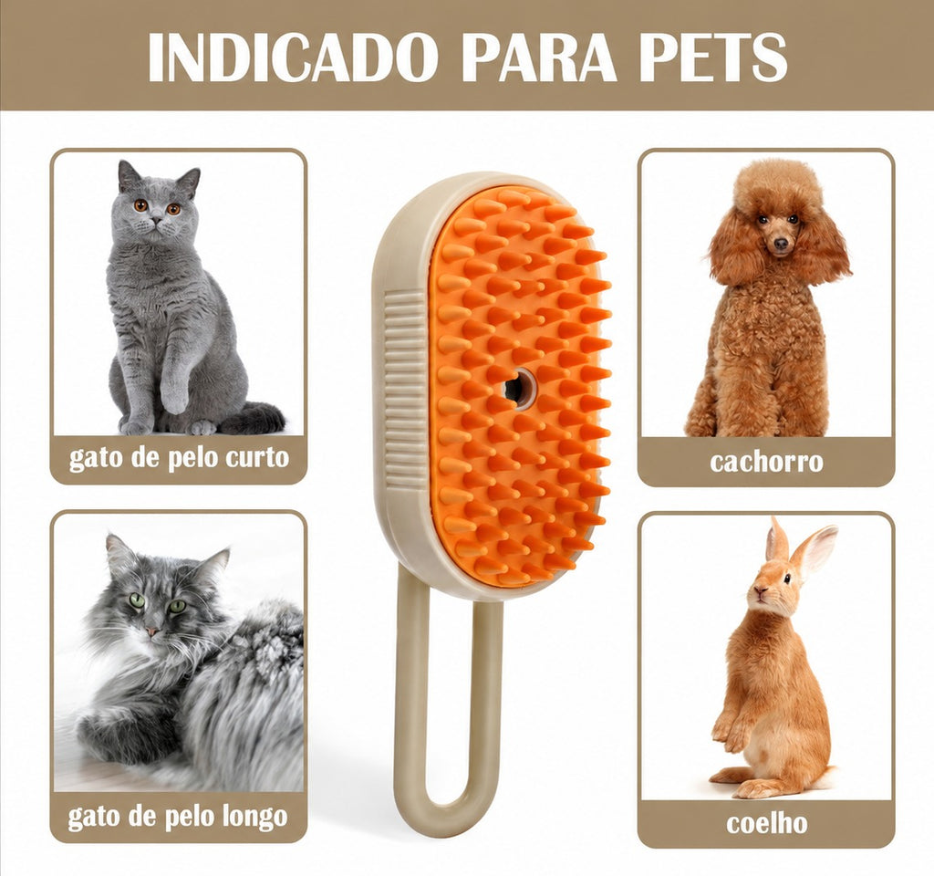 Escova Vaporizadora Elétrica para Pets