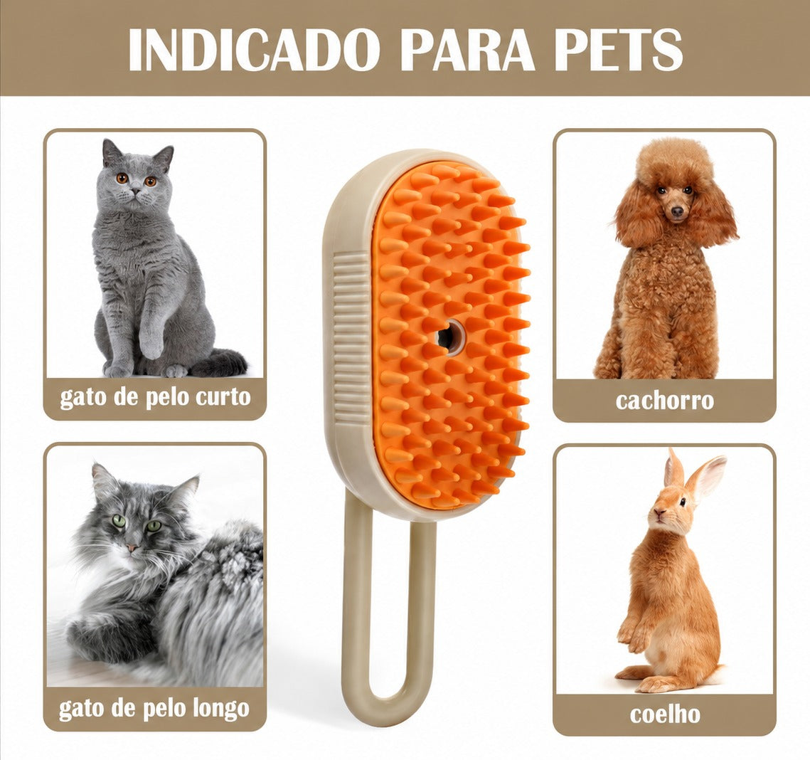 Escova Vaporizadora Elétrica para Pets