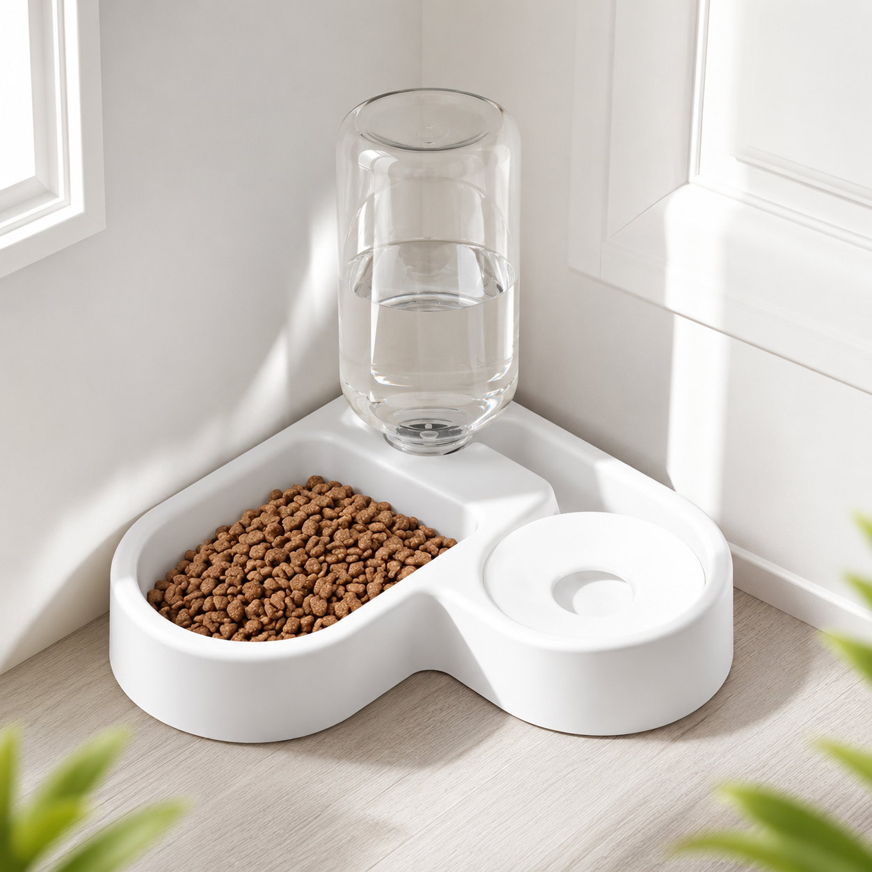 Comedouro e Bebedouro Duplo Automático para Pets
