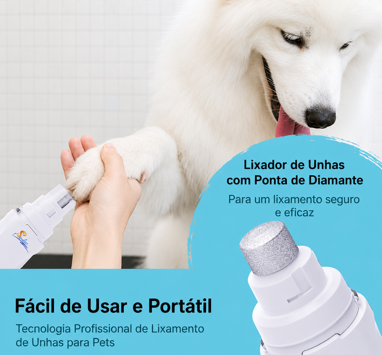 Lixadeira de Unhas USB Recarregável para Pets