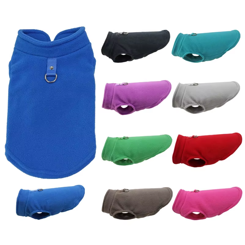 Casaquinho Fleece com Argola para Cães Pequenos